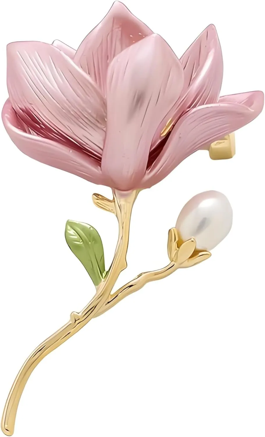 1 PC Flower Brooch Pins for Women Elegant Rhinestone Brooch Pin Pearl Enamel Badges Lapel Pins Trendy Banquet Prom Dress Jewelry Accessories,5.5cm Length
