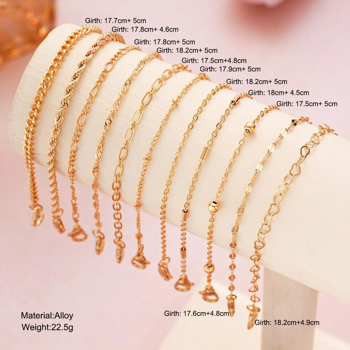 11PCS Dainty Gold Bracelets for Women,Chain Bracelets Set for Womens Trendy,Fashion Gold Bracelets Hand Link,Adjustable Layered Bracelet Set Hypoallergen Women Jewelry