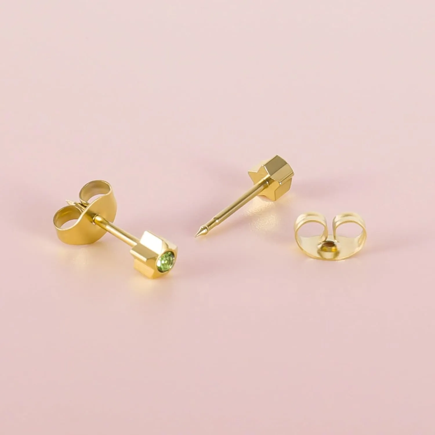 12 Pairs Ear Piercing Stud Earrings, Surgical Stainless Steel Multicolor Cubic Zirconia Birthstone Stud Earrings for Ear Piercing Guns