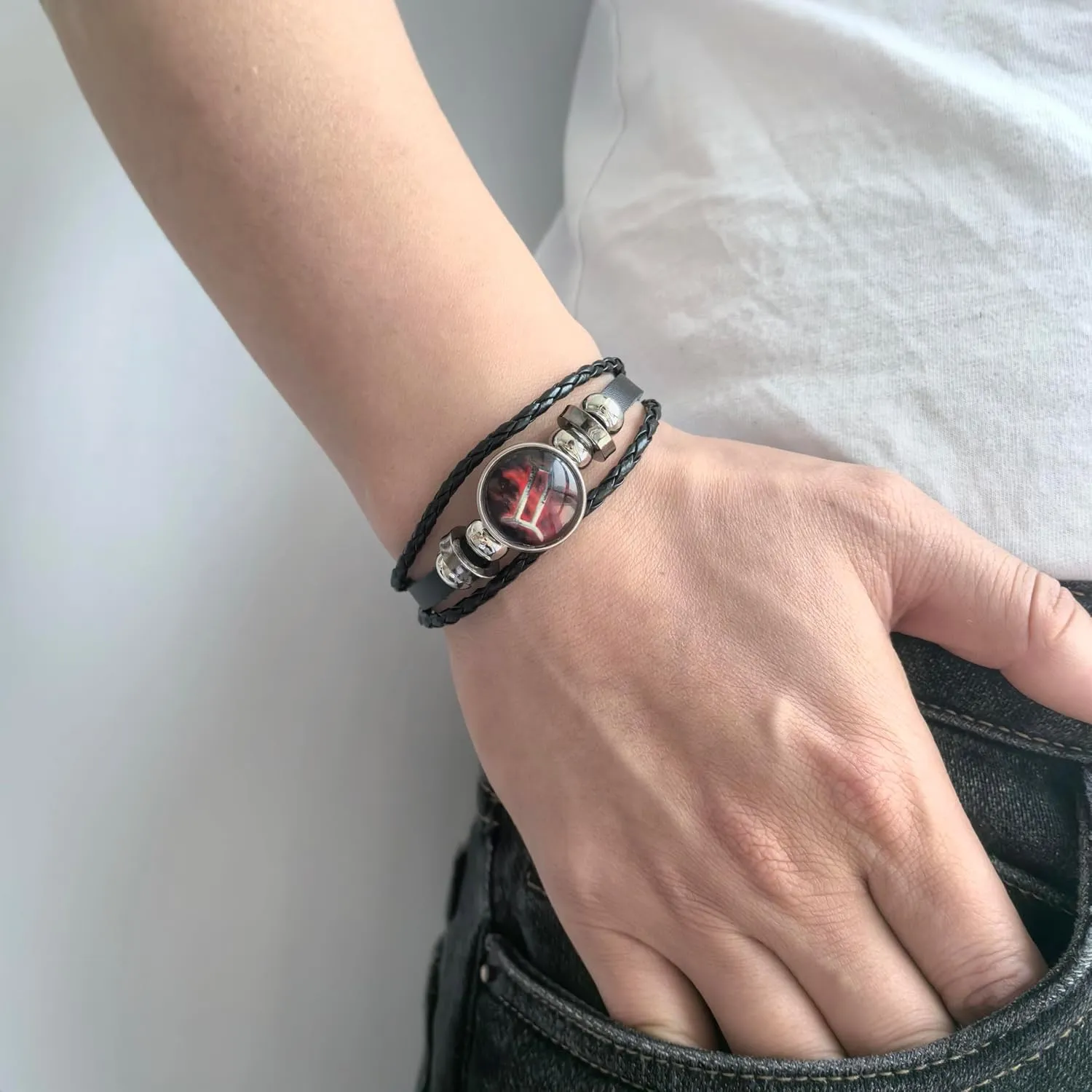 12 Zodiac Leather Adjustable Bracelets Spirit Constellation Zodiac Bracelets Guardian Bracelet Gifts for Constellation Lovers