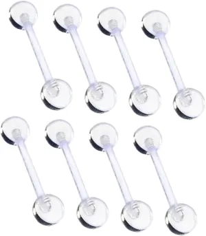 12pcs Soft Rod Tongue Ring Piercing Jewelry for Tongue Dermal Piercing Studs Barbell Bars Ring for Parties