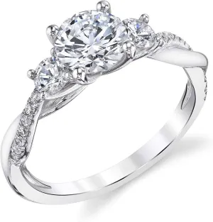 1.48 Carat 3 Stone Moissanite Engagement Rings for women Moissanite Rings Platinum Plated Silver rings