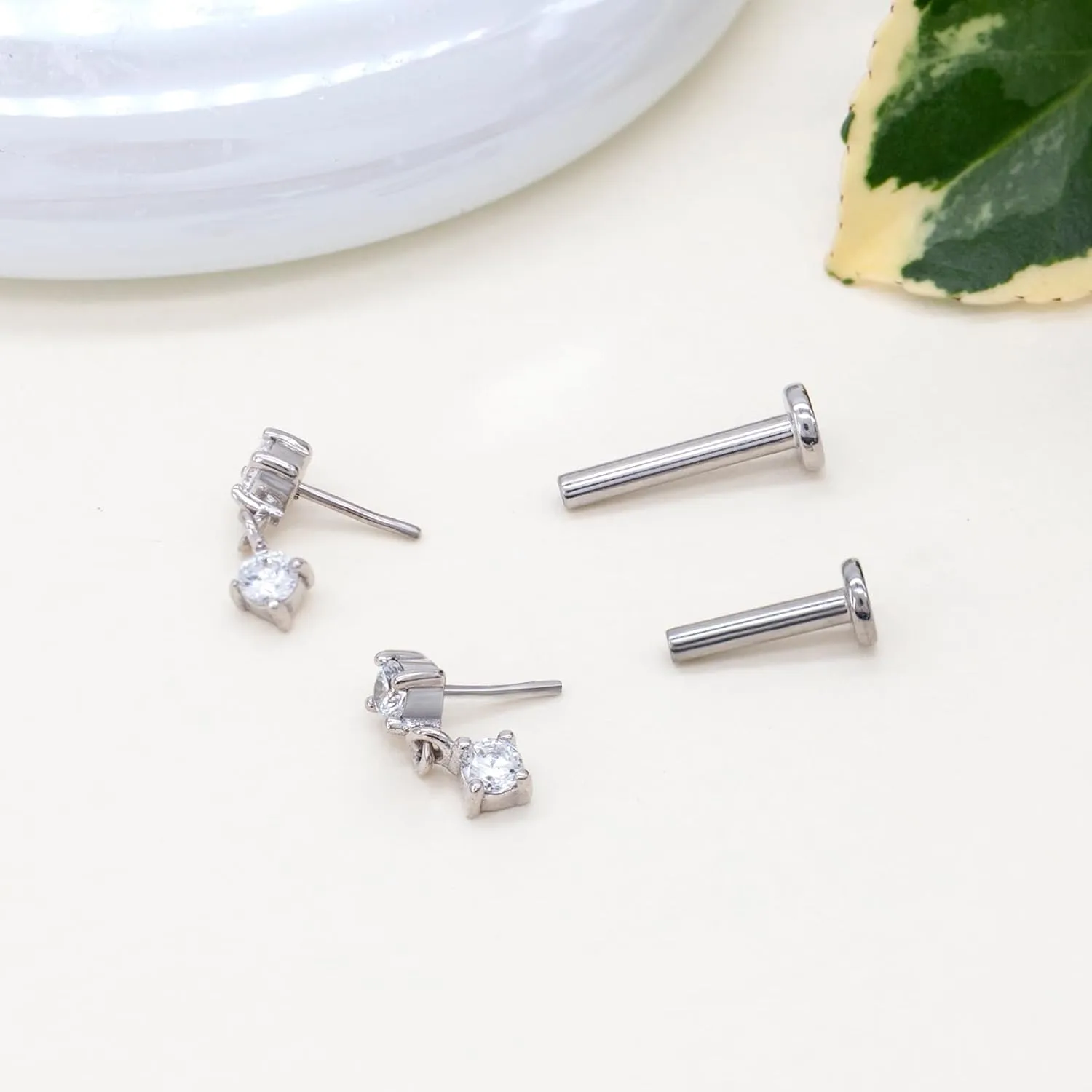 14K Gold Cartilage Earring Stud - Helix 16G Flat Back Top Push in Tragus Rook Piercing Jewelry - Threadless Labret Gold Medusa for Women Men
