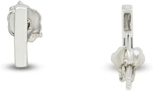 14K Gold Plated 925 Sterling Silver Post Dainty Mini Bar Stud Earrings for womens
