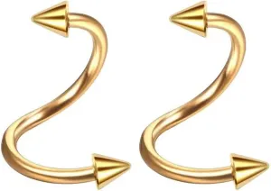 16G Spike Lip Rings Surgical Steel Spiral Lip Rings Cartilage Helix Tragus Earrings Hoop Nose Rings Eyebrow Rings Hypoallergenic Body Piercing Jewelry 2Pcs