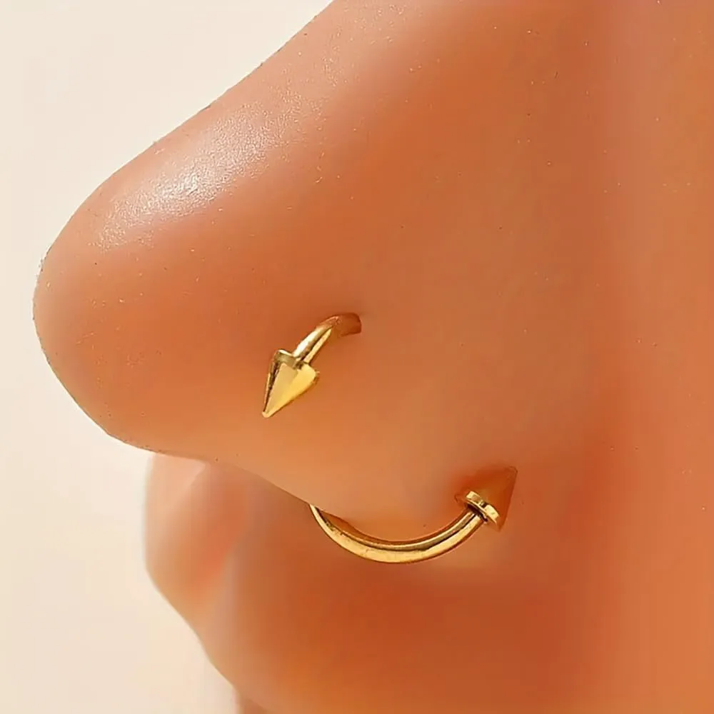 16G Spike Lip Rings Surgical Steel Spiral Lip Rings Cartilage Helix Tragus Earrings Hoop Nose Rings Eyebrow Rings Hypoallergenic Body Piercing Jewelry 2Pcs