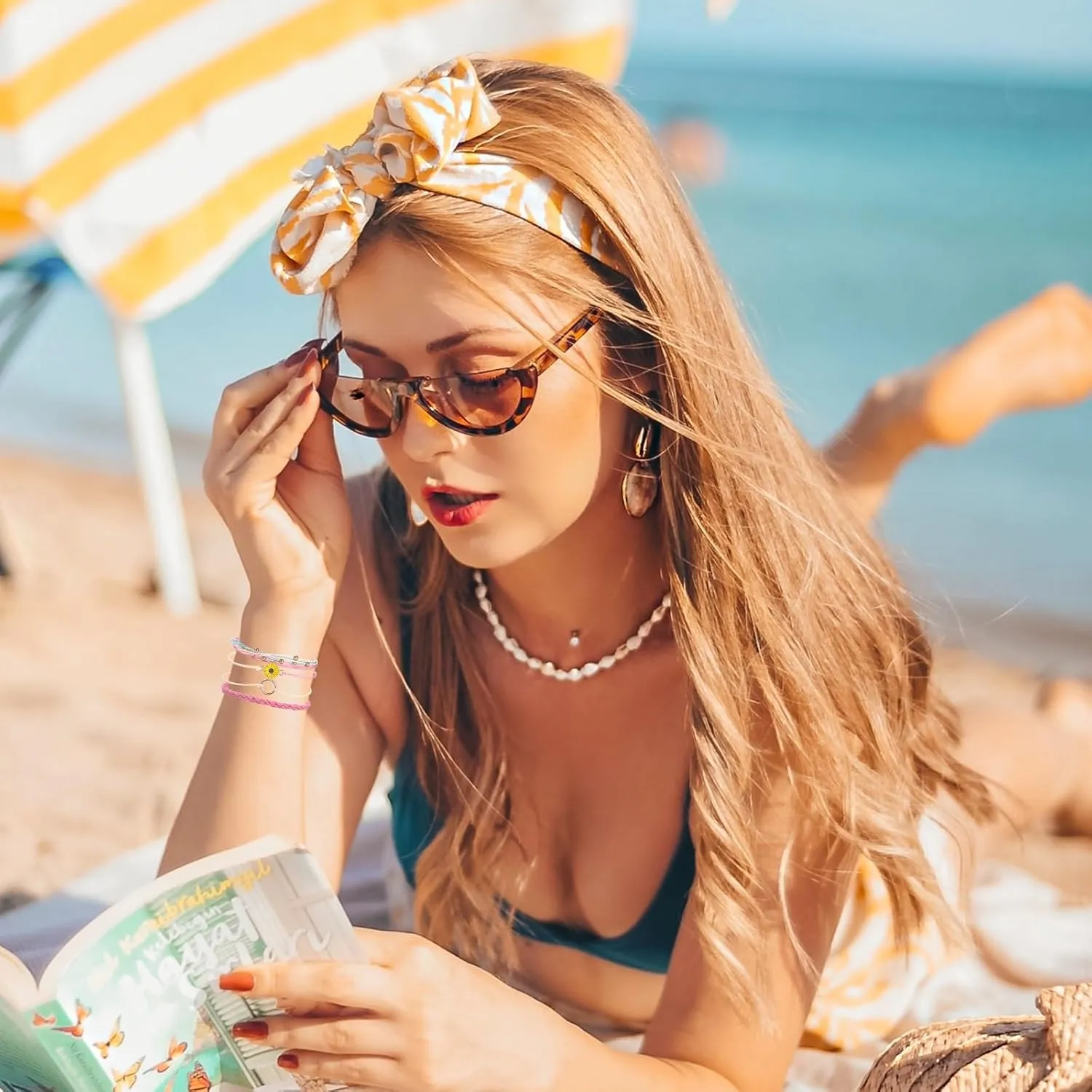 18 Pcs Boho Surfer Bracelet Anklet Adjustable Beaded Anklets Handmade Braided Bracelet Colorful Anklet Summer String Rope Friendship Bracelets Waterproof Beach Bracelet Boho Jewelry for Women Men