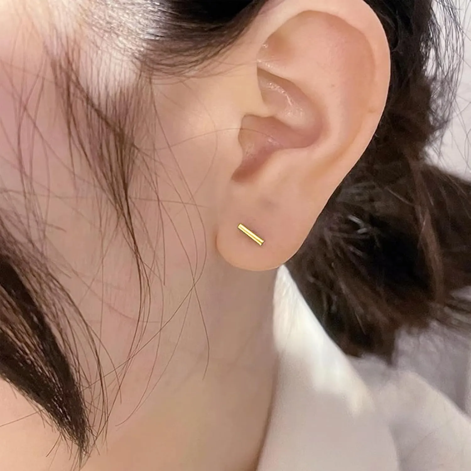 18G Tiny Bar Stud Earrings for Women Hypoallergenic Cute Mini Small Ball Screw Back Studs Cartilage Tragus Post Dainty Minimalist Birthday Party Jewelry Gifts