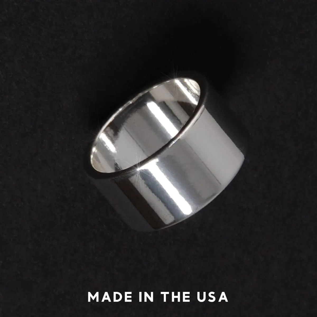 18K Gold or 925 Sterling Silver Plated Wide Ring - Hypoallergenic Simple Chunky Band Rings for Women, Made in the USA