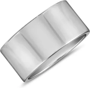 18K Gold or 925 Sterling Silver Plated Wide Ring - Hypoallergenic Simple Chunky Band Rings for Women, Made in the USA