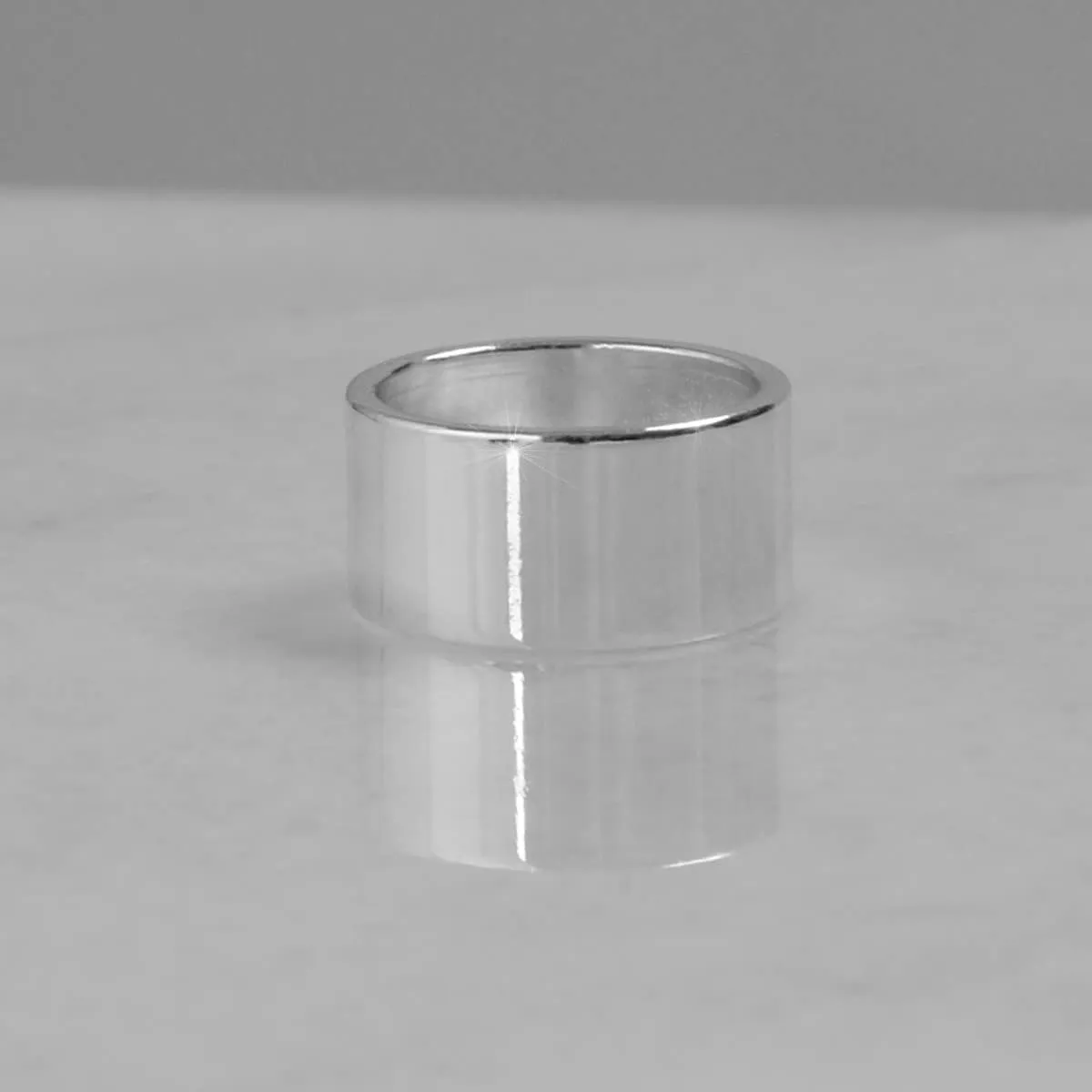 18K Gold or 925 Sterling Silver Plated Wide Ring - Hypoallergenic Simple Chunky Band Rings for Women, Made in the USA