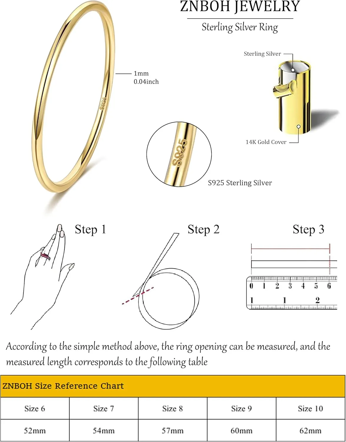 1mm S925 Sterling Silver Rings for Women Non Tarnish 14K Gold Filled Thin Stackable Thumb Rings Set for Men Pinky Stacking Dainty Knuckle Band Cute Ring Jewelry Gift Comfort Fit Size 6 to 10