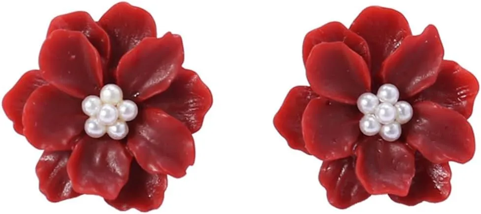 1pair Small Fresh Earrings Symmetrical Resin Studs for Everyday or Special Events