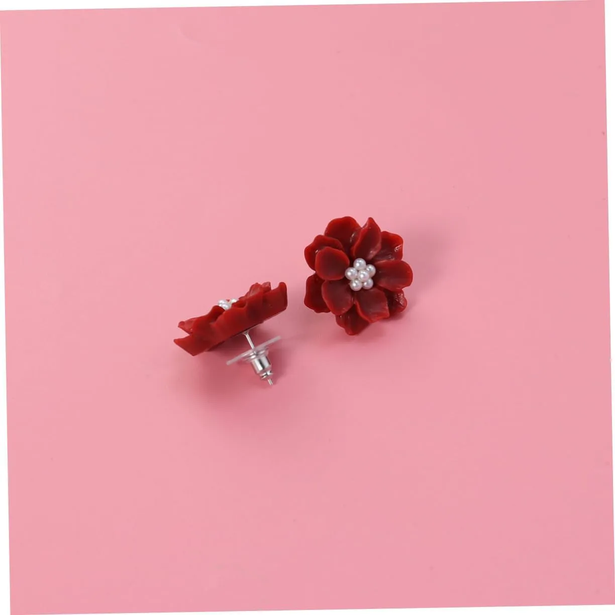 1pair Women Earrings Resin Ear Rings Symmetrical Ear Rings Small Fresh Earrings