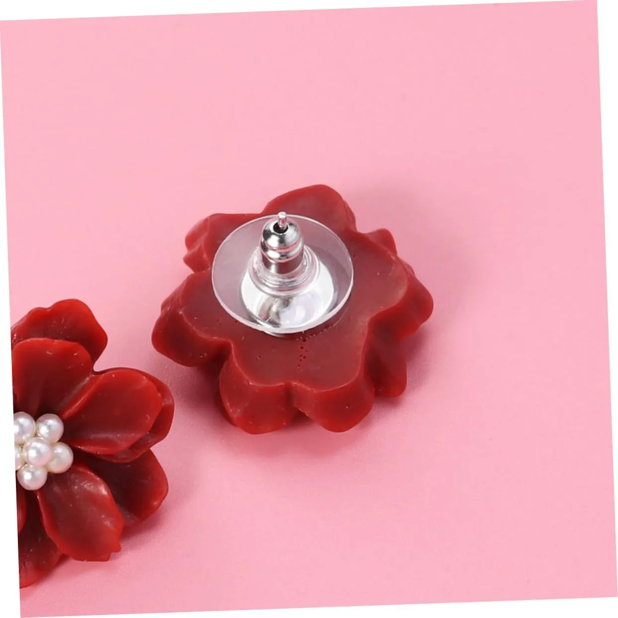 1pair Women Earrings Resin Ear Rings Symmetrical Ear Rings Small Fresh Earrings