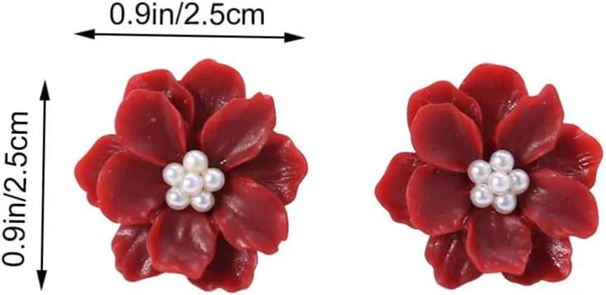 1pair Women Earrings Resin Ear Rings Symmetrical Ear Rings Small Fresh Earrings