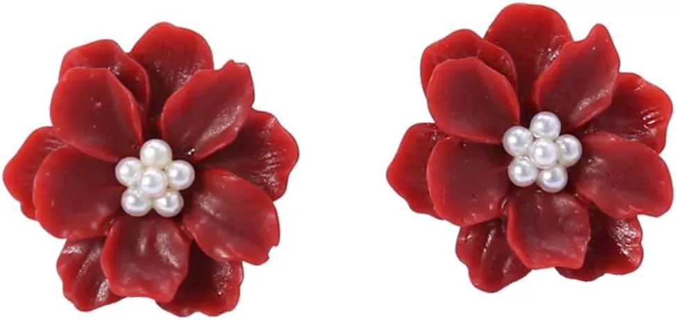 1pair Women Earrings Resin Ear Rings Symmetrical Ear Rings Small Fresh Earrings