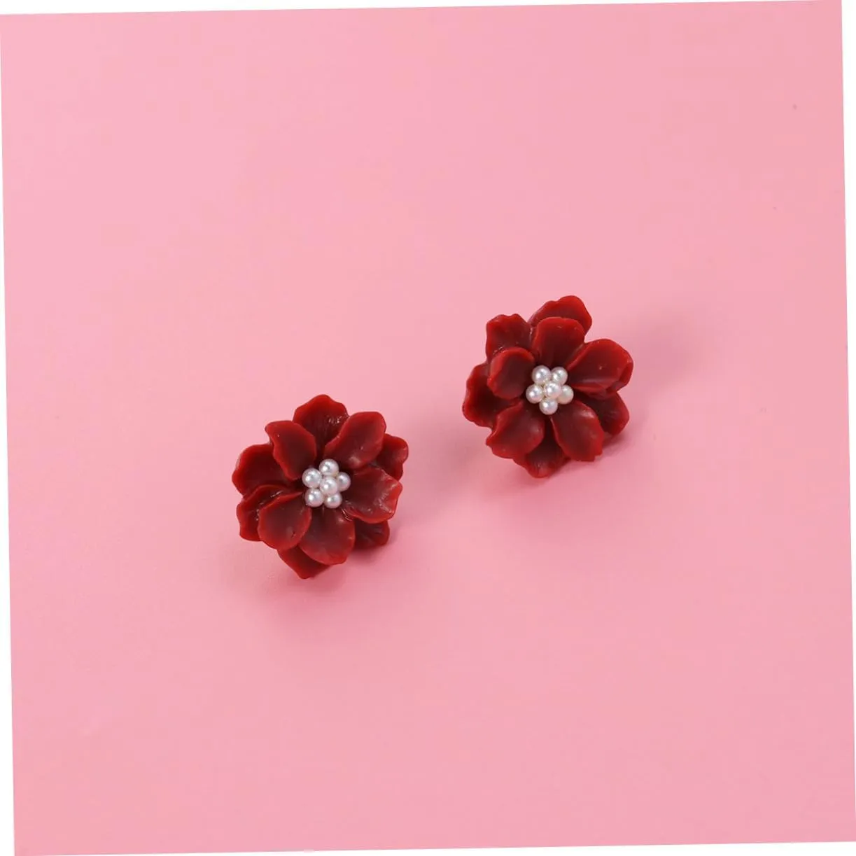 1pair Women Earrings Resin Ear Rings Symmetrical Ear Rings Small Fresh Earrings