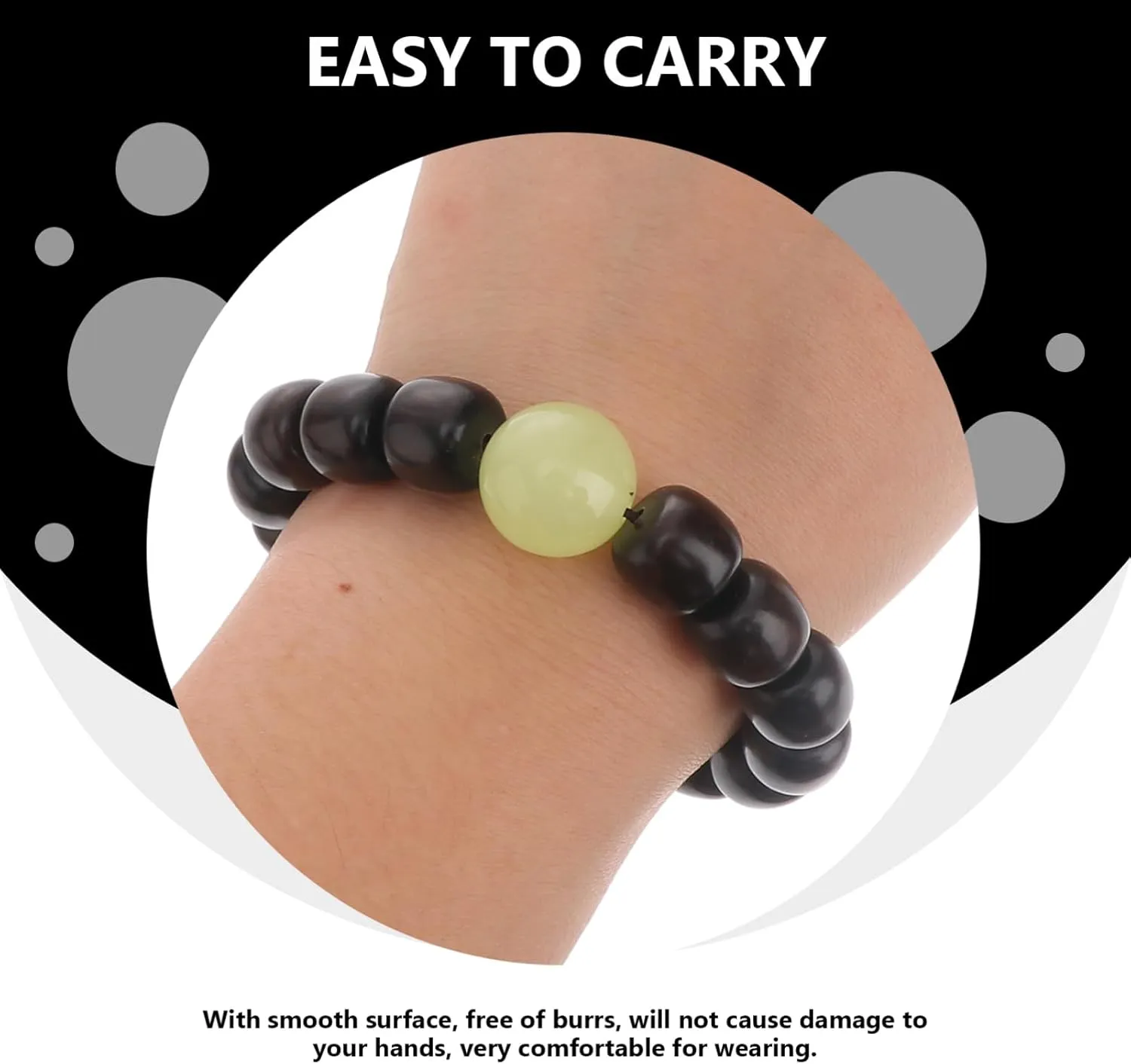 1pc Ebony Bracelet Buddhist Beads Pendant Wooden Bracelets Buddhist Beads Bracelets Buddhist Beads