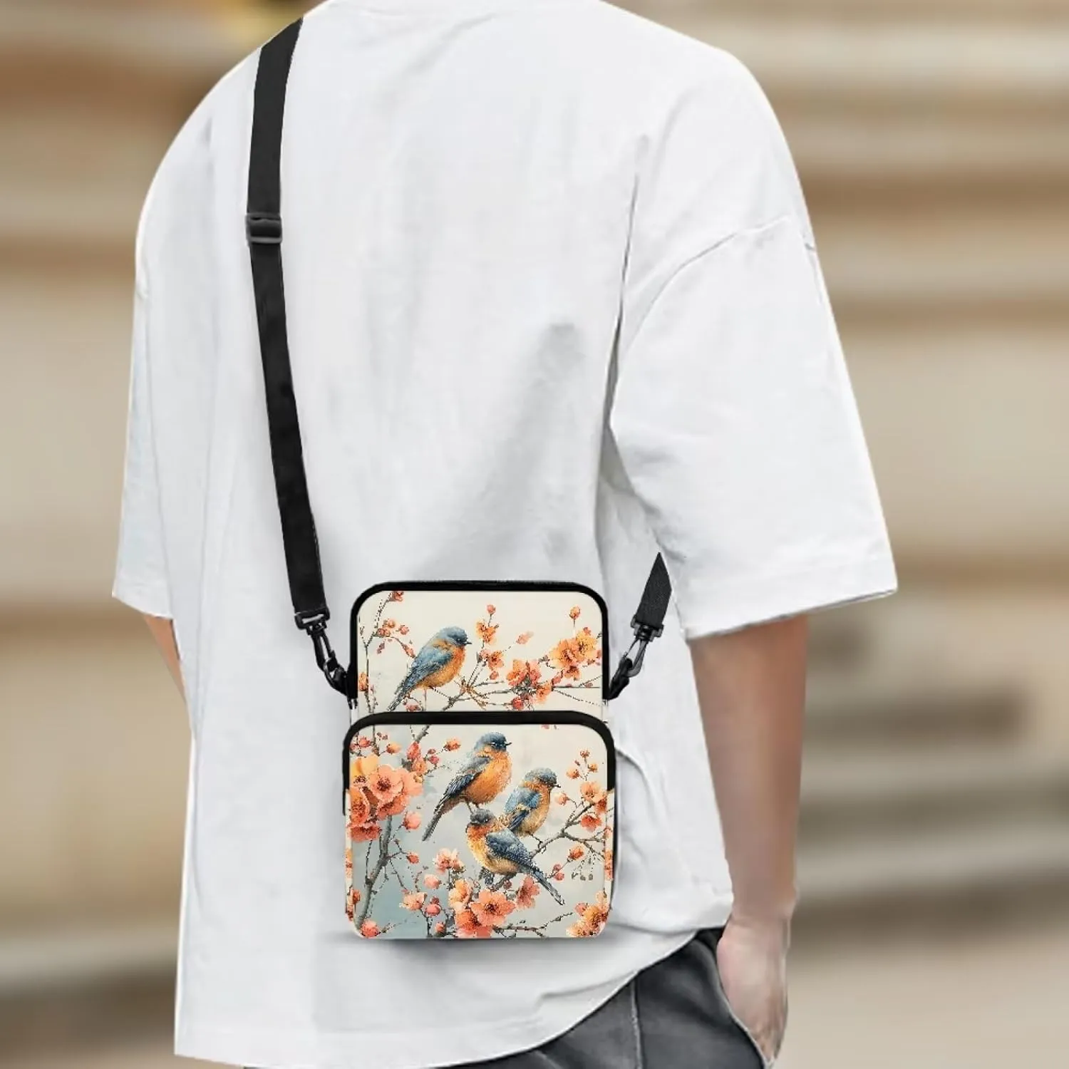 2 Layer Shoulder Bags Portable Satchel Crossbody Bag Chest Bag for Kids Girls Boys
