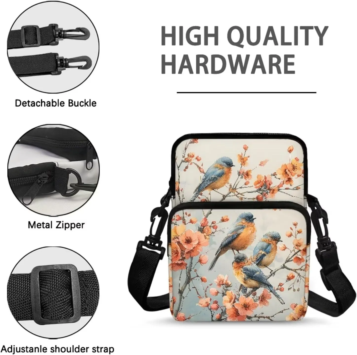 2 Layer Shoulder Bags Portable Satchel Crossbody Bag Chest Bag for Kids Girls Boys