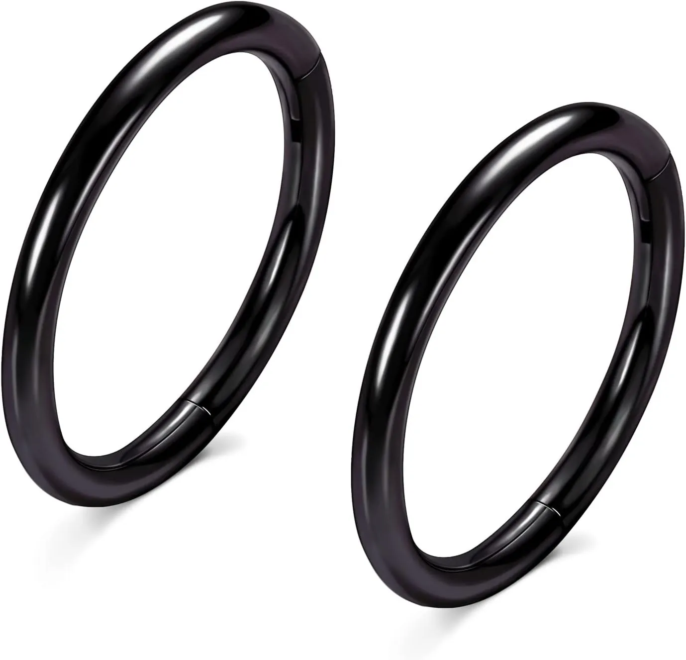 2 Pcs Nose Rings Hoops Surgical Steel 14G 16G 18G 20G Septum Rings Helix Conch Hoop Gold Silver Black Body Piercing Jewelry for Women