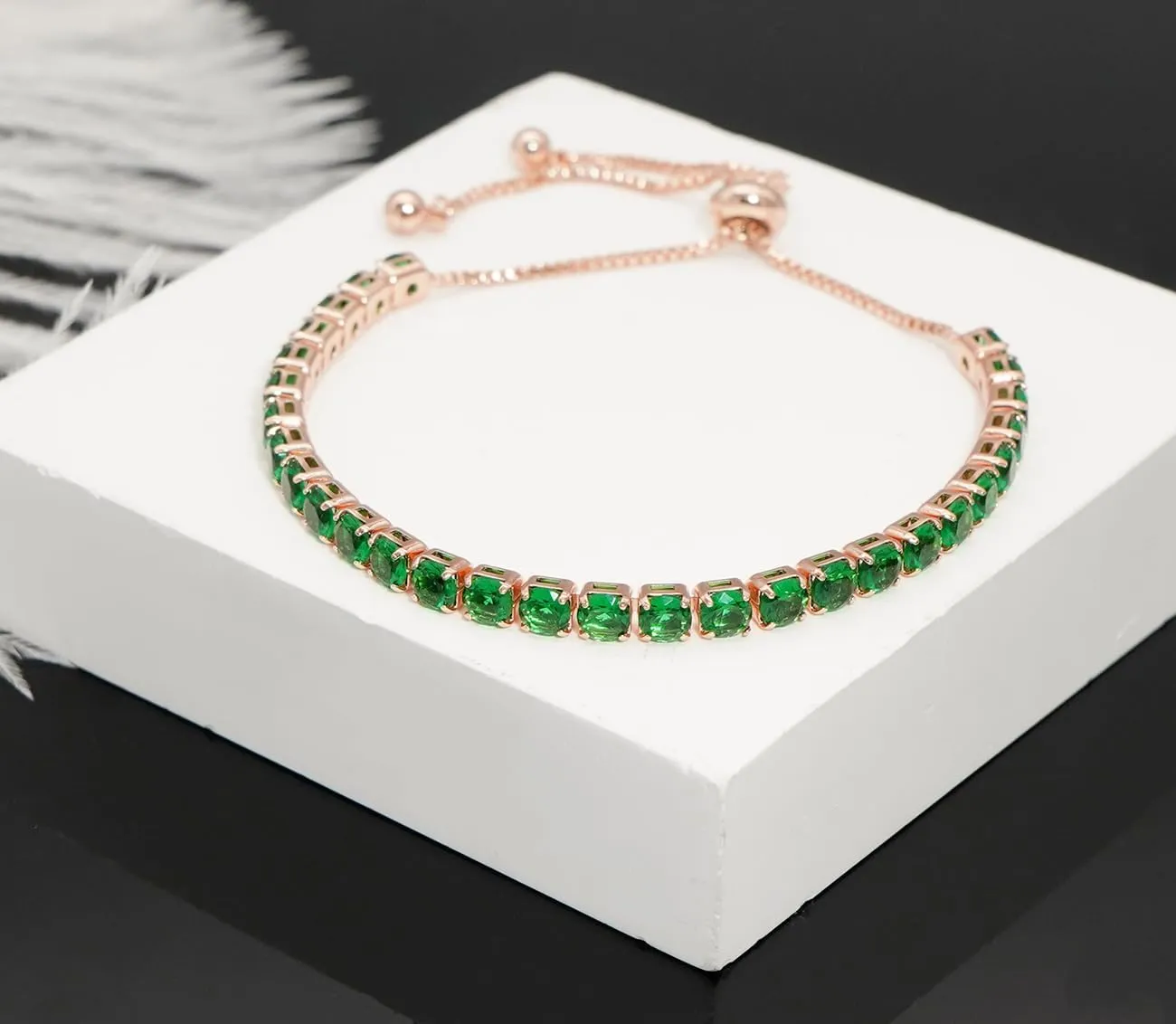 2 Pieces Tennis Bracelets for Women Cubic Zirconia Bracelet Rhinestone Adjustable Slider Bracelets