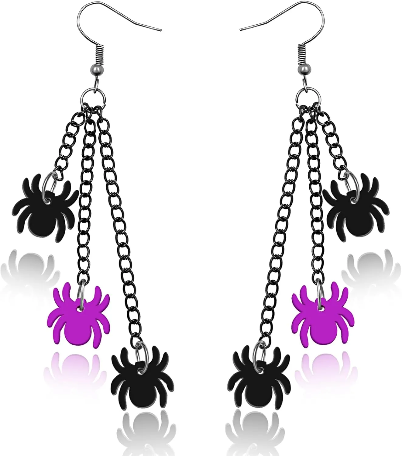 2023 Halloween Earrings for Women Acrylic Black Chain Jack-o-lantern Pumpkin Skeleton Spider Bat Ghost Dangle Earrings Halloween Jewelry for Women Holiday Fun Earrings Statement Jewelry Gifts for Halloween All Saint's Day