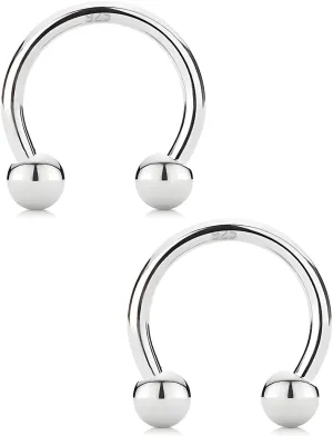 20G S925 Silver Horseshoe Septum Rings Minimalist Daith Helix Cartilage Earrings Piercings 14k Whitegold Plated Tragus Eyebrow Nose Lip Hoop Jewelry Gift for Her/Him, 6/8/10mm