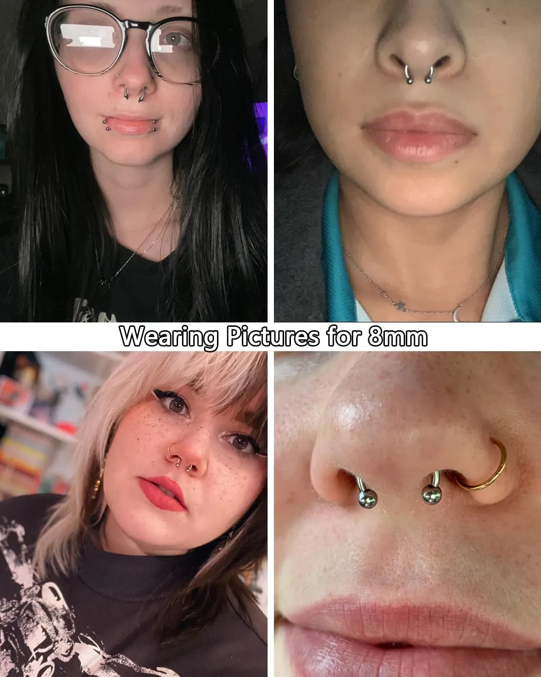 20G S925 Silver Horseshoe Septum Rings Minimalist Daith Helix Cartilage Earrings Piercings 14k Whitegold Plated Tragus Eyebrow Nose Lip Hoop Jewelry Gift for Her/Him, 6/8/10mm