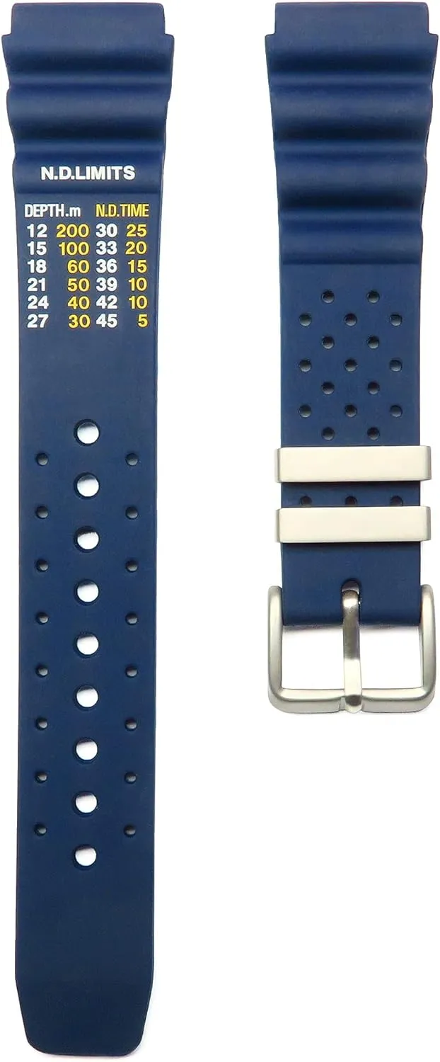 20mm Dark Blue Rubber Watch Band Compatible with Many Citizen Aqualand Promaster BN0151-09L, BN0151-17L Scuba Diver Watch