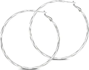 2MM Thin Gold Hoop Earrings Sterling Silver Post Hoop Earrings For Women Diamond-Cut Gold Hoops Earrings 14K Gold Plated Hoops Earrings Lightweight Hypoallergenic Oversize Gold Earrings For Women