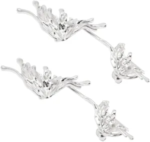 2pcs Butterflies Ear Cuff Wraps for Non Piercing Style Lightweight Ear Crawler Earrings Creative present for Parties Weddings and Special Occasions