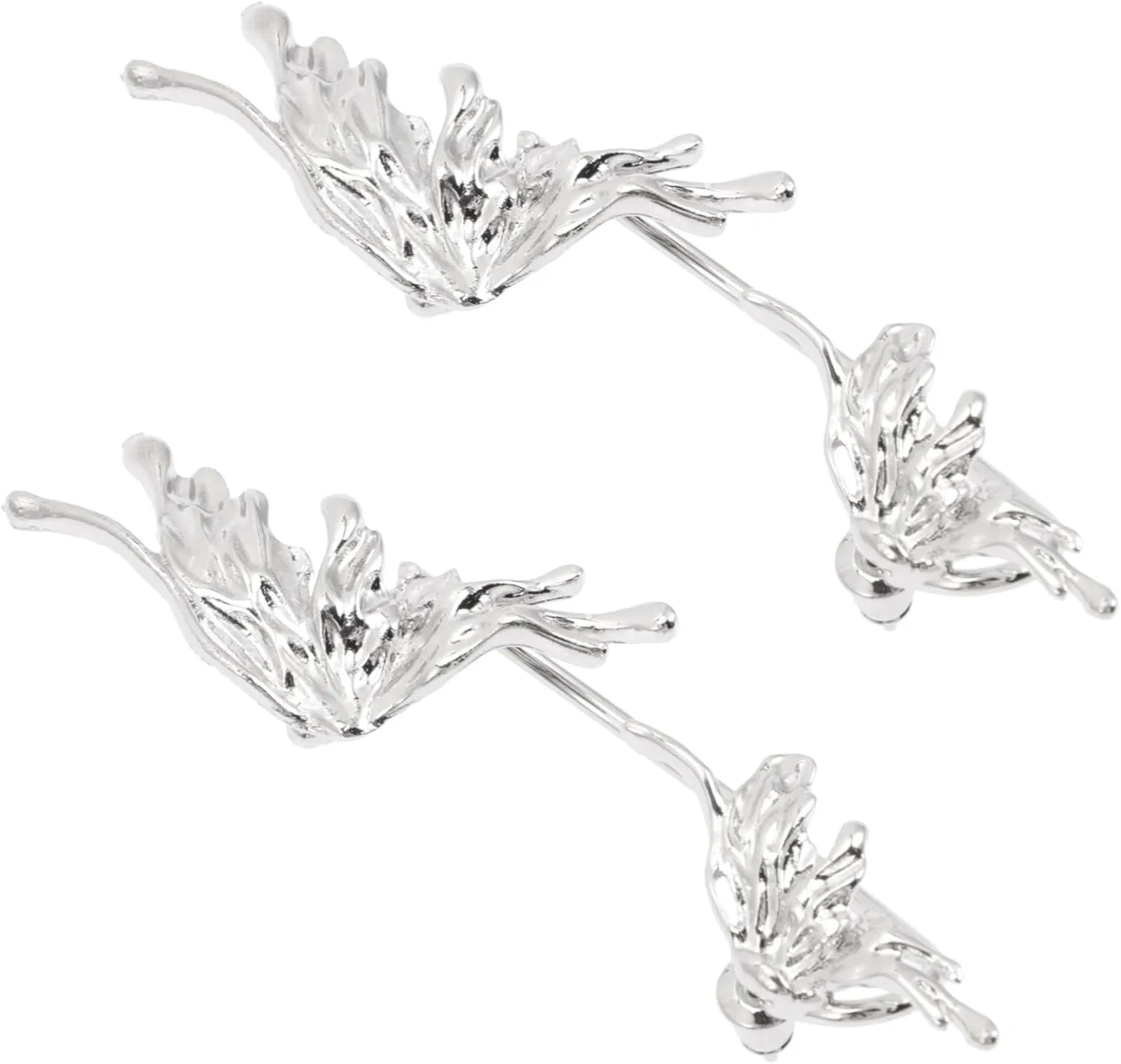 2pcs Butterflies Ear Cuff Wraps for Non Piercing Style Lightweight Ear Crawler Earrings Creative present for Parties Weddings and Special Occasions