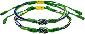 2Pcs Country Flag Code Infinity String Bracelet Boho Style Woven Rope Surfer Bracelets Lucky and Protection Gifts for Women Men