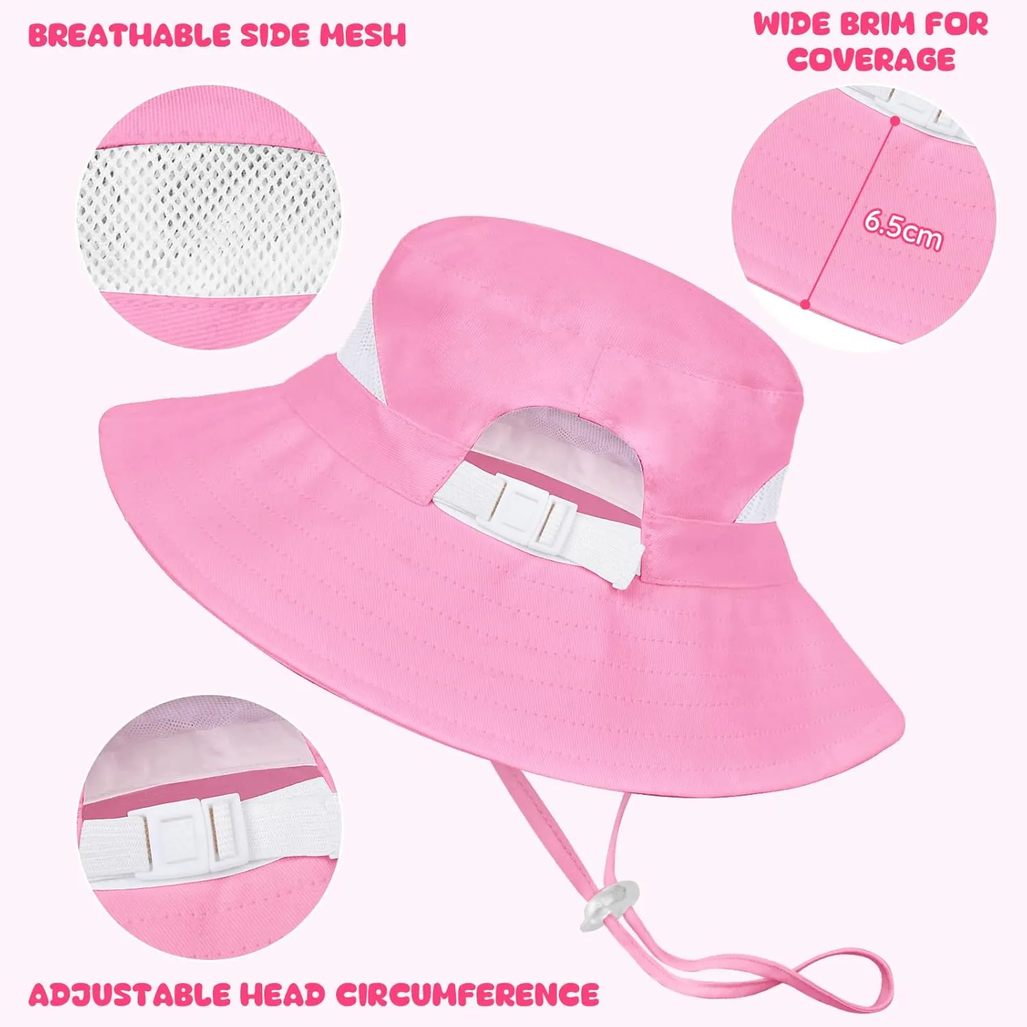 2pcs Kids Sun Hat for Girls Toddler Kids Bucket UV Protection Wide Brim Unicorn Beach Fishing Hat for Girls