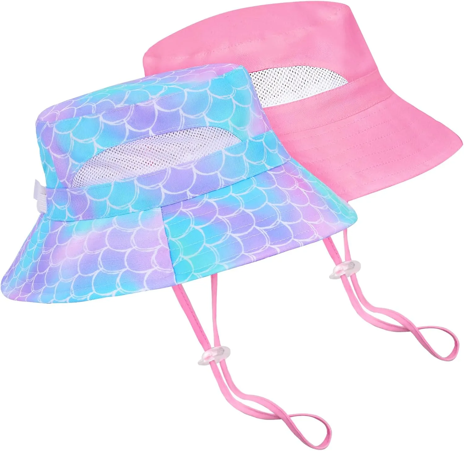 2pcs Kids Sun Hat for Girls Toddler Kids Bucket UV Protection Wide Brim Unicorn Beach Fishing Hat for Girls