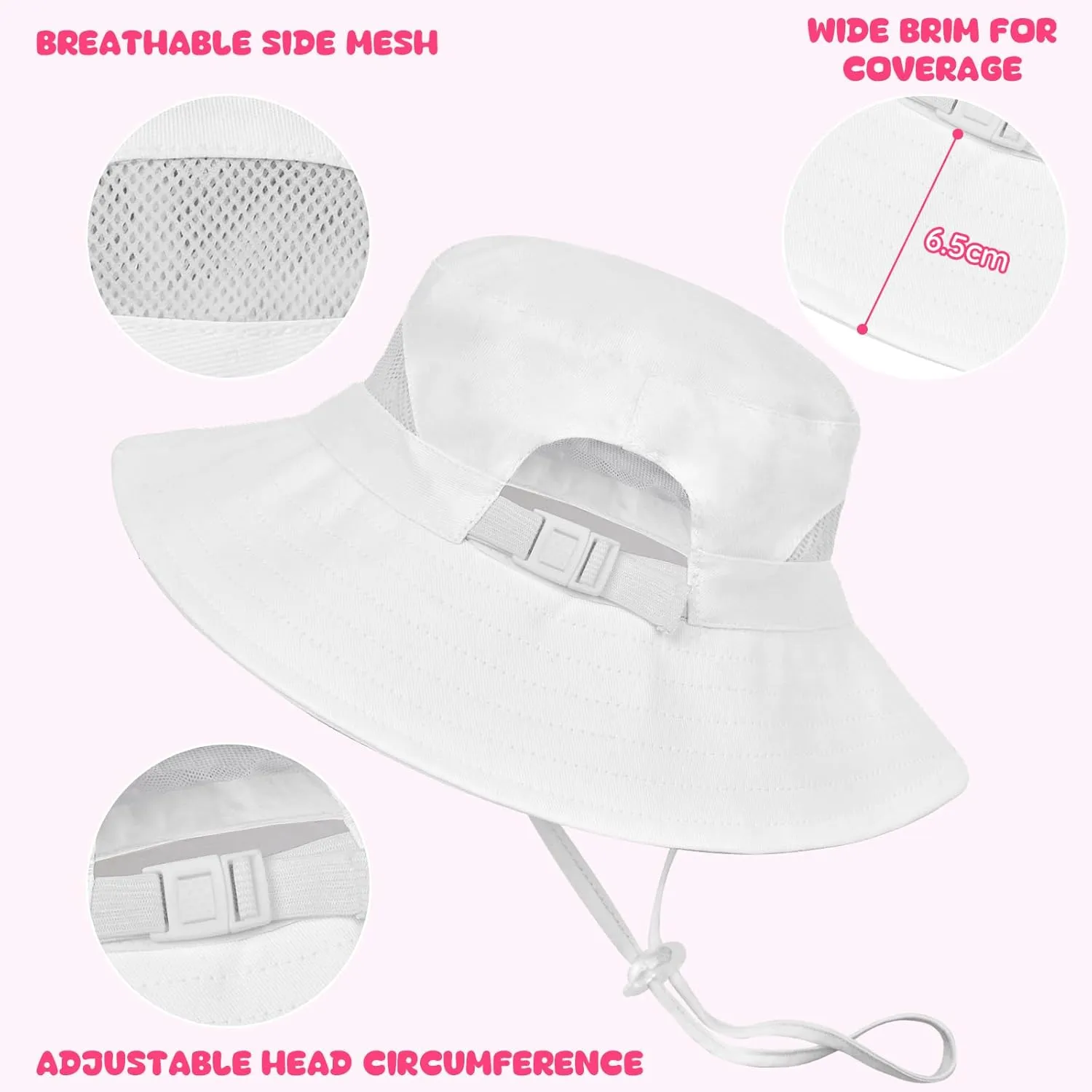 2pcs Kids Sun Hat for Girls Toddler Kids Bucket UV Protection Wide Brim Unicorn Beach Fishing Hat for Girls