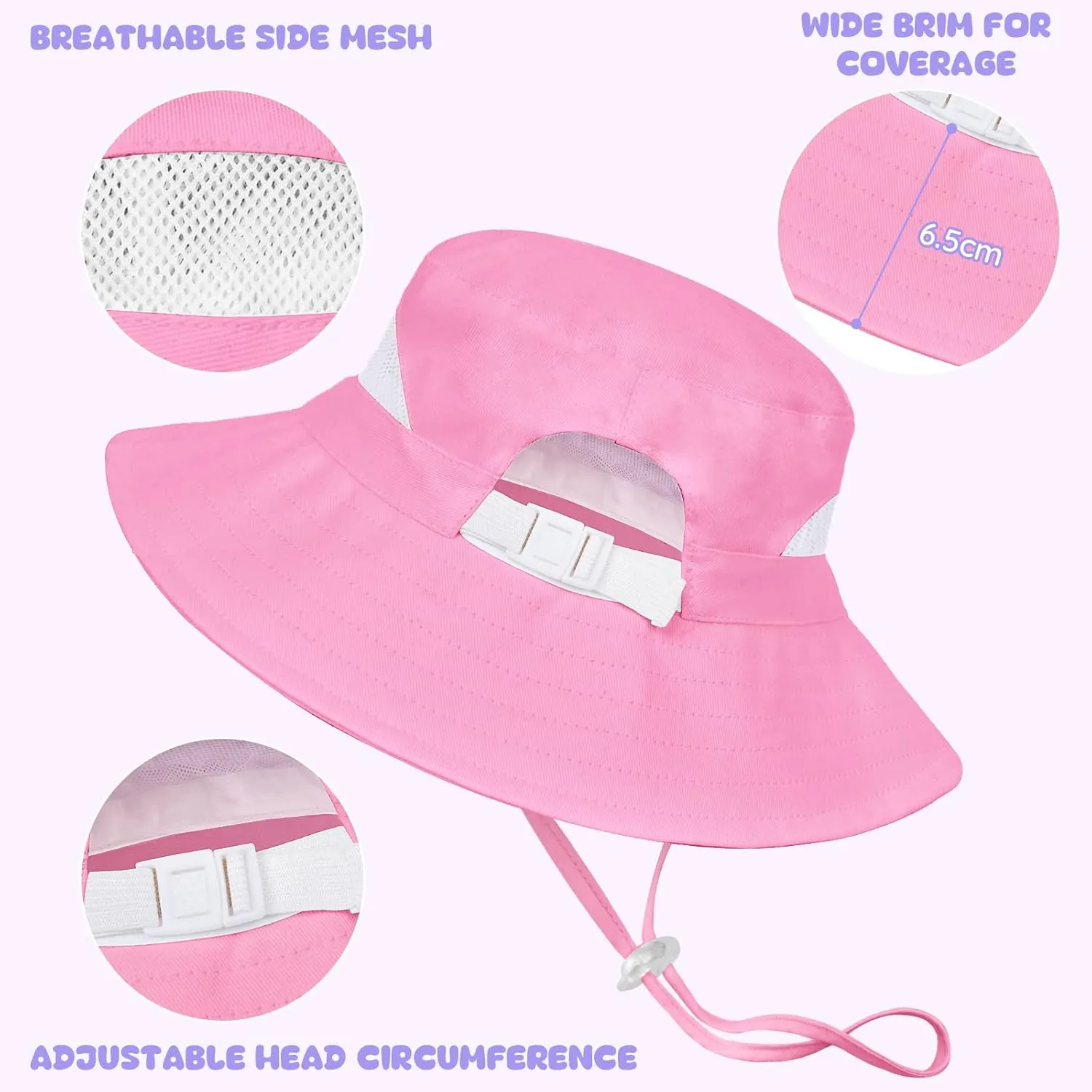 2pcs Kids Sun Hat for Girls Toddler Kids Bucket UV Protection Wide Brim Unicorn Beach Fishing Hat for Girls