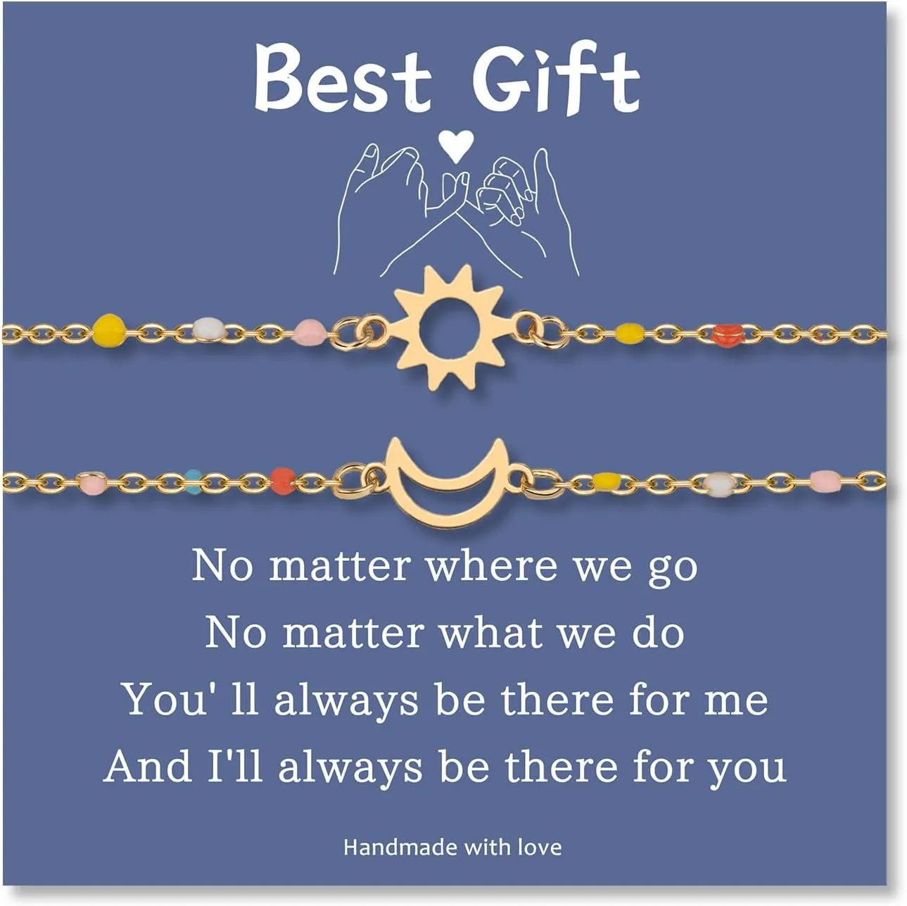 2Pcs Matching Sun and Moon Bracelets for Couples Best Friends Matching Bracelets for Female Friends Birthday Gifts Relationship Bracelets for Girlfriend Wife Lovers Gifts