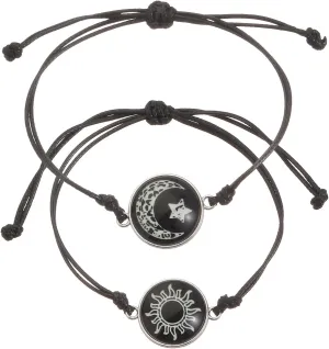 2pcs Sun and Stars Moon Bracelets Friendship Bracelets Set for Best Friends Bracelet for Lovers Partners