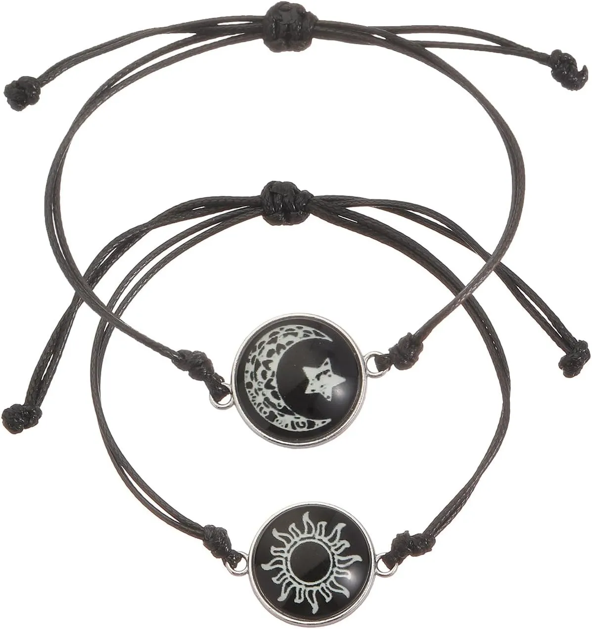 2pcs Sun and Stars Moon Bracelets Friendship Bracelets Set for Best Friends Bracelet for Lovers Partners