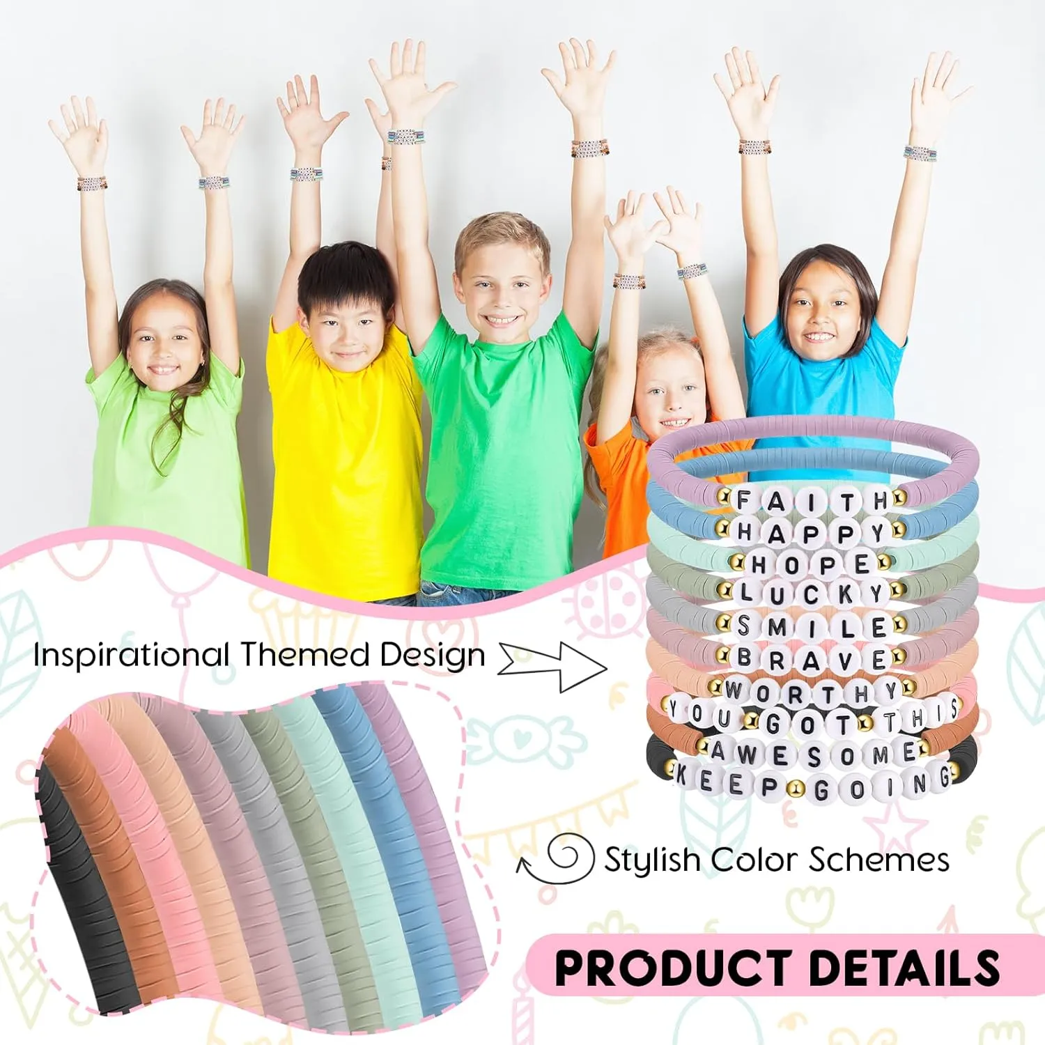 30 Pcs Motivational Bracelets Bulk Inspirational Friendship Bracelets Affirmation Gifts for Graduation Mental Health