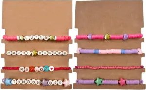 4Pcs Friendship Bracelets & Stickers Polymer Clay Bracelets Music Inspired Outfit Music Fans Gifts Accessories,Valentines Gift