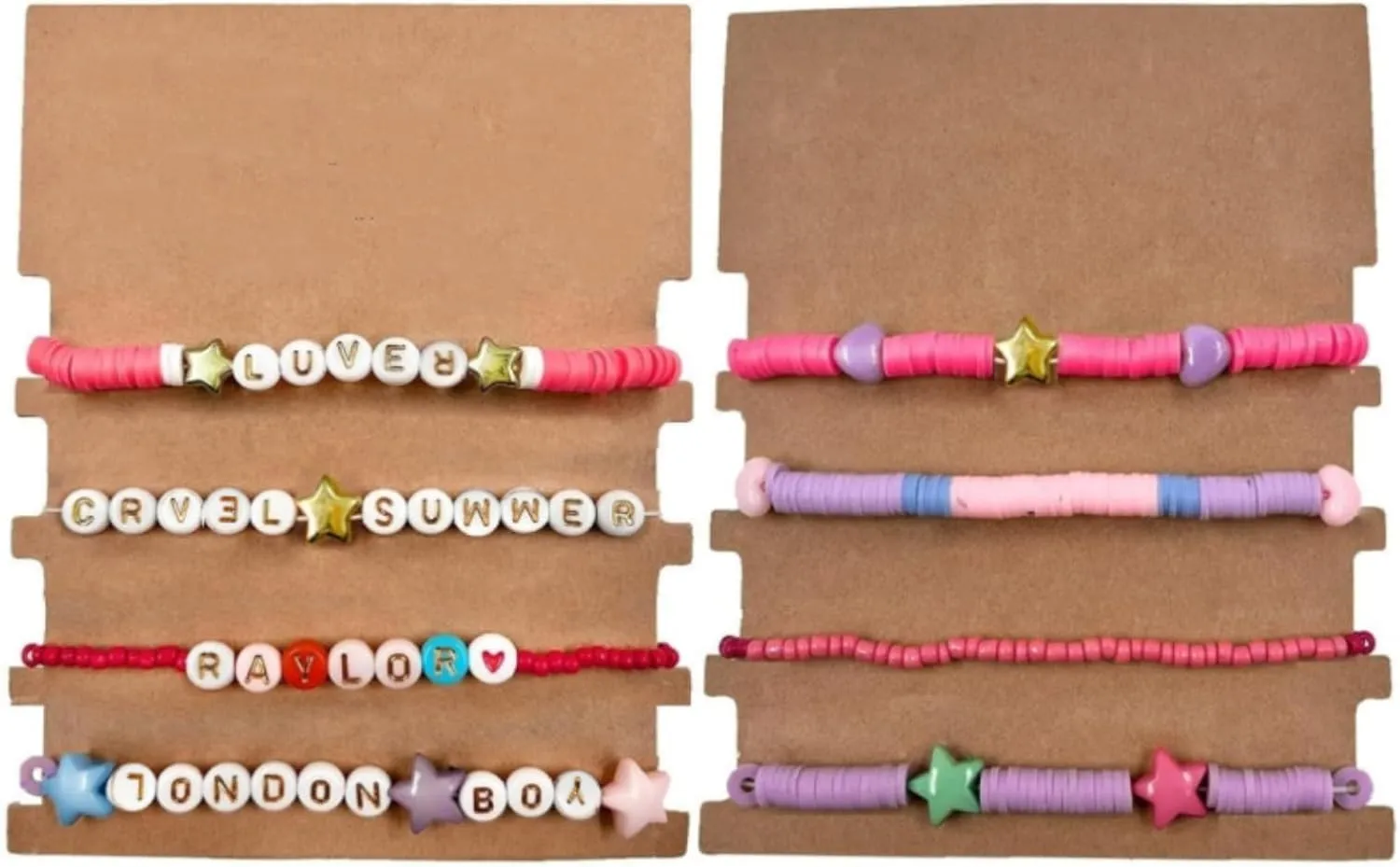 4Pcs Friendship Bracelets & Stickers Polymer Clay Bracelets Music Inspired Outfit Music Fans Gifts Accessories,Valentines Gift
