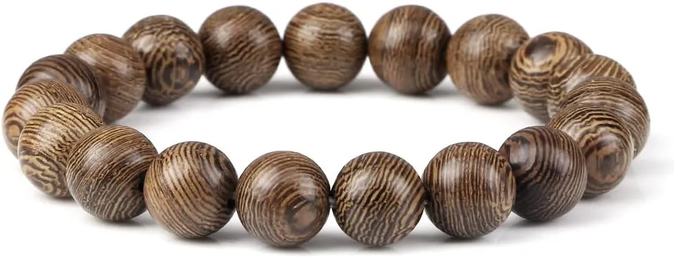 6 8 10 12mm wooden beads bracelets men elastic buddhist prayer bracelets & bangles handmade women yoga