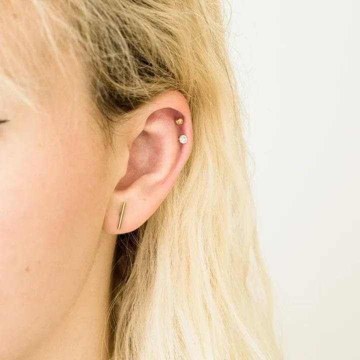 925 Sterling Silver Dainty Stud Earrings  Bar Stud Earrings  Square Bar Stud Earrings  Minimalist Bar Stud Earrings  Silver Small Earrings  Everyday Jewelry Tiny Earring - SOLD AS PAIR