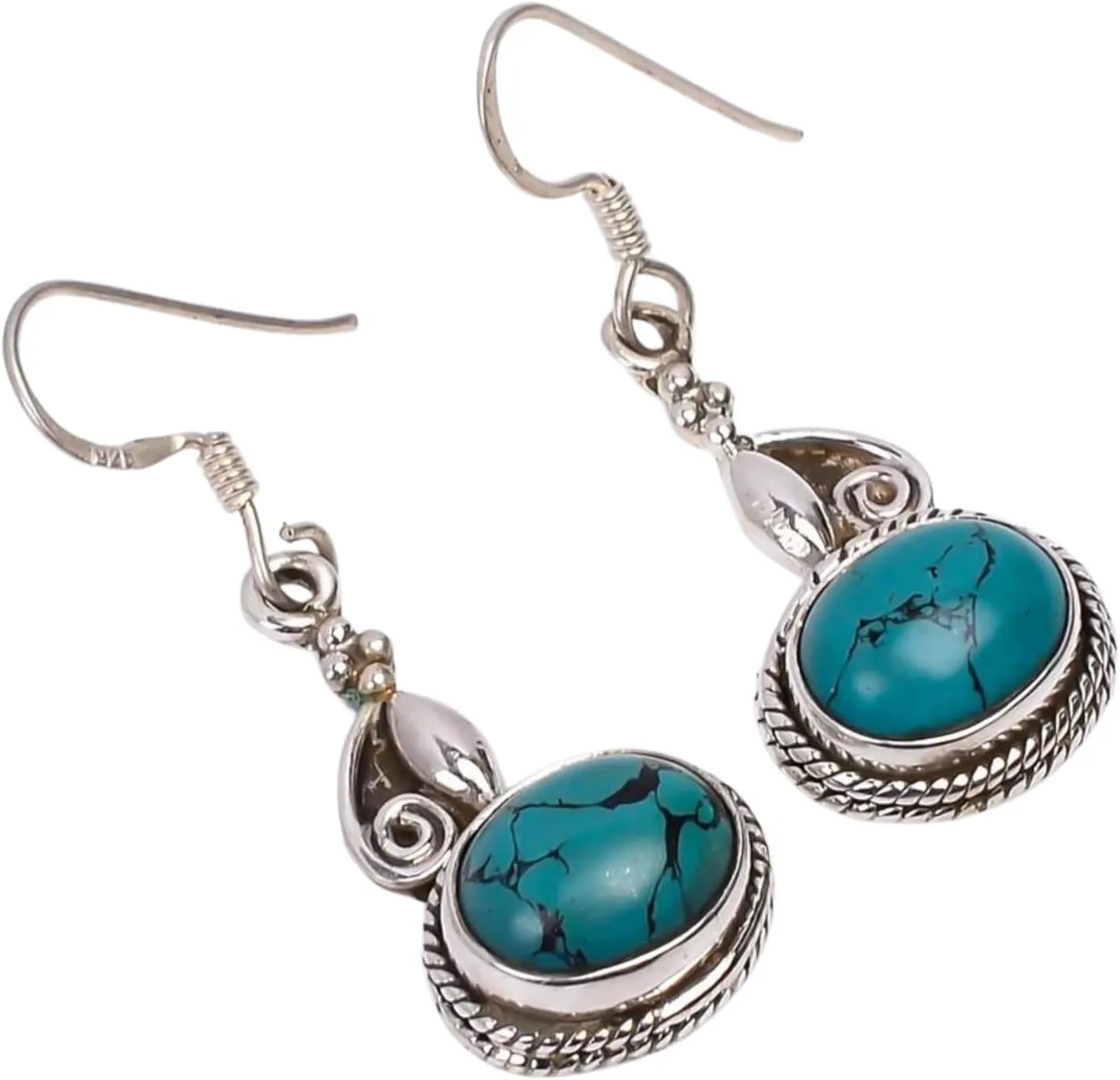 925 Sterling Silver Earrings | Turquoise Gemstone Earrings | Dainty Earrings | Minimalist Jewelry | Elegant Earrings | Solid Silver Earrings