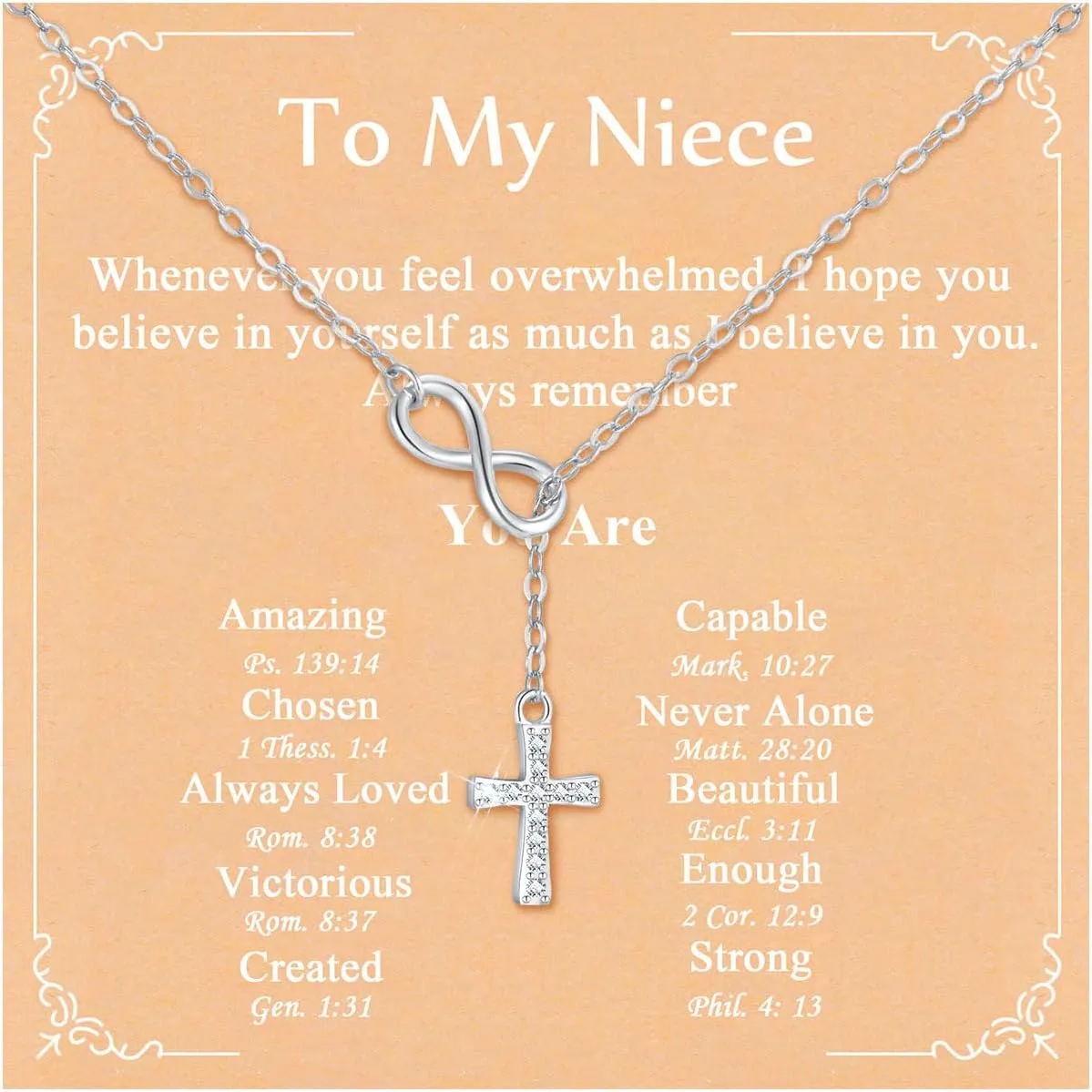 925 Sterling Silver Infinity Cross Necklace 18K White Gold Plated Small Danity Cross Necklace Confirmation Baptism Easter Religious Christian Gifts for Women Mom Sister Daughter Friend Niece