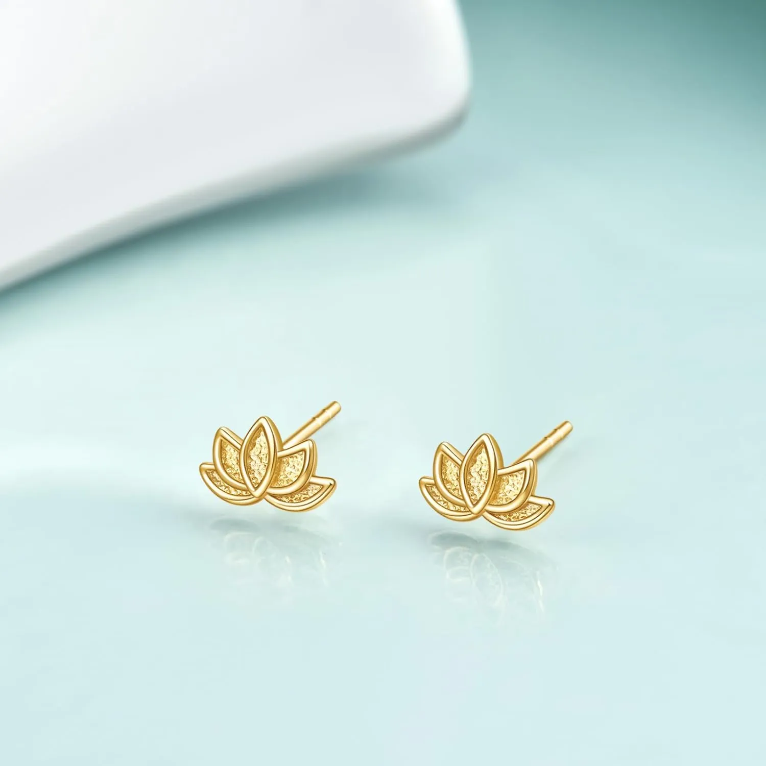 925 Sterling Silver Lotus Stud Earrings for Women | Hypoallergenic Minimalist Stud Earring